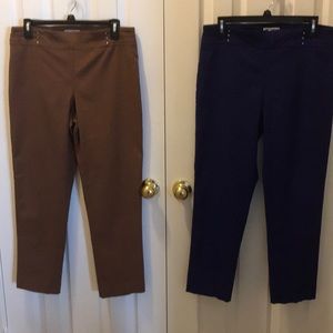 JM Collection Blue pants w/free brown pair. PL